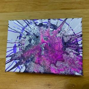 Painting. Art inks on cotton canvas. Hologram color changing powders. Metallics.